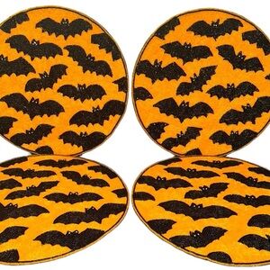 Halloween bat beaded charger placemats set of 4 by Max Studio